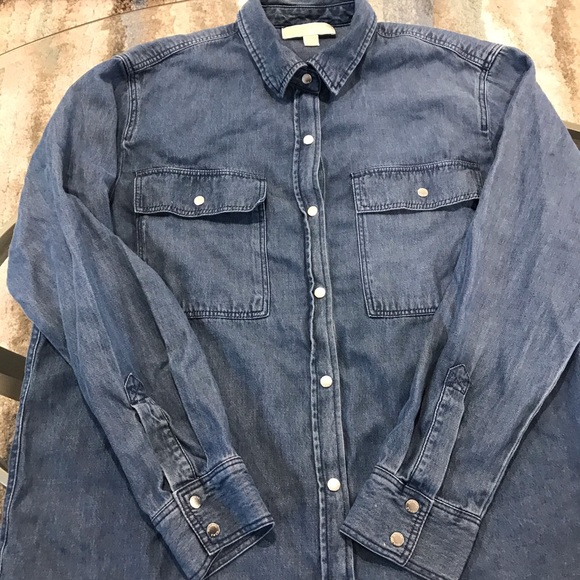 Michael Kors Denim Shirt Size Large - Picture 6 of 9